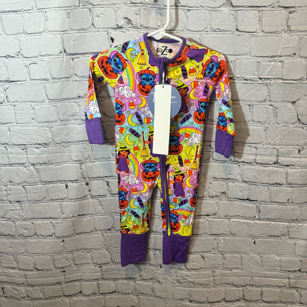 CoZco Halloween Lilo and Stitch Bamboo Zippie Romper